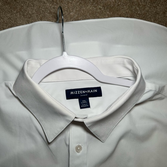 Mizzen & Main Leeward Classic Fit Men's White Dress Shirt XXL - Picture 3 of 5